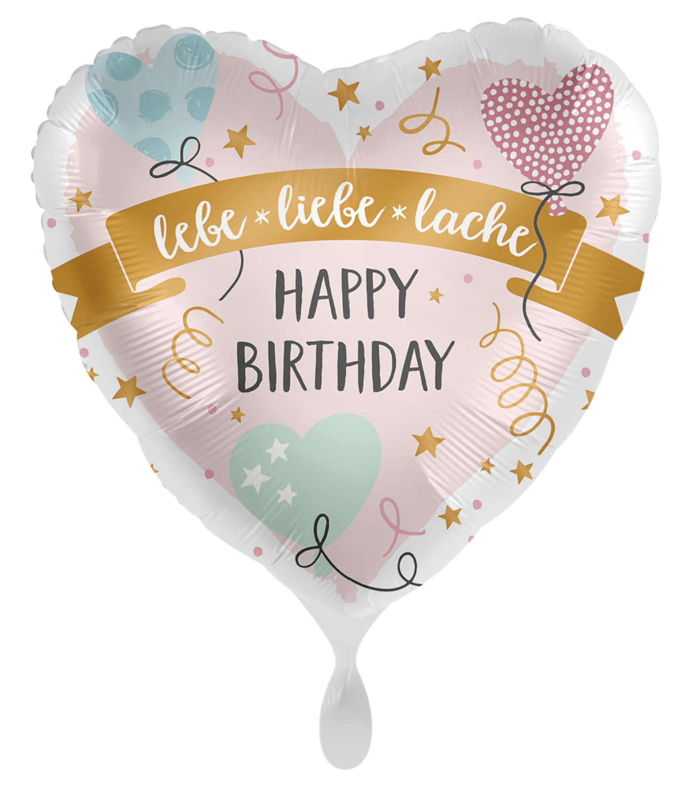 Folienballon - Happy Birthday, lebe liebe lache - ø 43cm